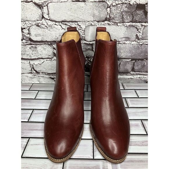 Madewell The Regan Cabernet Leather Chelsea Ankle Boots Women 8.5M US/39 #J8307 - Picture 4 of 16